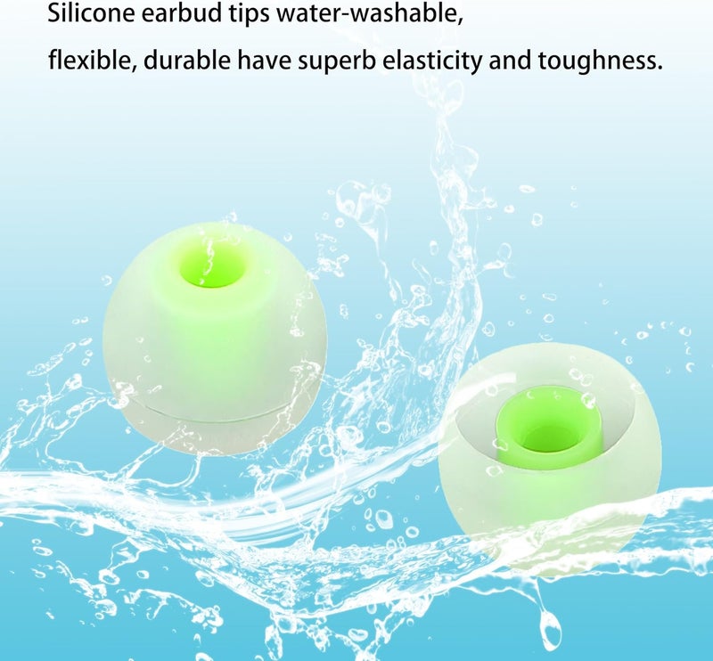 AQIMY Silicone Earbud Tips - S M L, Fit Most In-Ear Earbuds (Inner Hole 3.8mm - 5.1mm), 9 Pairs - Image 5